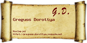 Greguss Dorottya névjegykártya